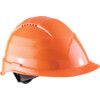 Safety Helmet With 6 Point Harness, Orange, ABS, Vented, Reduced Peak, Includes Side Slots thumbnail-0