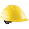 Safety Helmet With 6 Point Harness, Yellow, ABS, Vented, Reduced Peak, Includes Side Slots thumbnail-0
