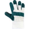 Rigger Gloves, Green, Leather Coating, Fleece Liner, Size 10 thumbnail-1