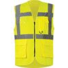 Hi-Vis Vest, Yellow, Medium, Zipper Closure, Polyester thumbnail-0