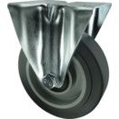 Fixed Plated Grey or Blue Rubber Tyred Castors thumbnail-0