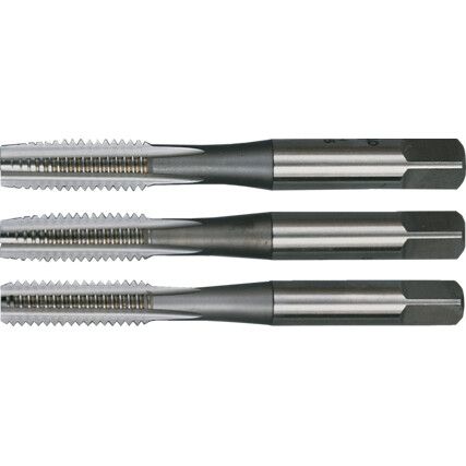 Hand Tap Set , 1in. x 8, UNC, High Speed Steel, Bright, Set of 3