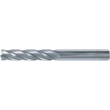 End Mill, Long, 5mm, Plain Round Shank, 4fl, Carbide, Uncoated