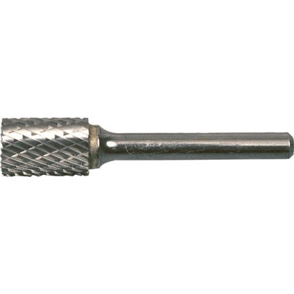 Rotary Burr, Uncoated, Cut 6 - Double Cut, 6.3mm, Cylindrical End Cut