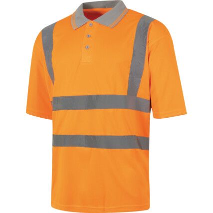 Hi-Vis Polo Shirt, Orange, 4XL, Short Sleeve, EN20471