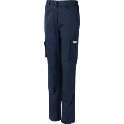 Womens Cargo Trousers, Navy Blue, Size 8, Long Fit, 33" Leg