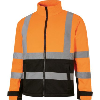 Hi-Vis Soft Shell Jacket, Small, Orange & Black, Polyester, EN20471