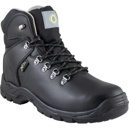 Metatarsal Safety Boots, Size, 3, Black, Leather Upper, Steel Toe Cap