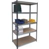 Standard Duty Shelving, 5 Shelves, 175kg Shelf Capacity, 1800mm x 1000mm x 400mm, Grey thumbnail-0