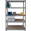 Standard Duty Shelving, 5 Shelves, 175kg Shelf Capacity, 1800mm x 1000mm x 400mm, Grey thumbnail-1