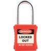 Lockout Keyed Padlock, Keyed Different, Nylon, Red, 42mm Width, Weatherproof thumbnail-0