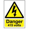 415 Volts Rigid PVC Danger Sign 297 x 420mm thumbnail-0