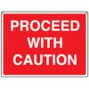 General Construction Proceed with Caution Rigid PVC Sign 600mm x 450mm thumbnail-0