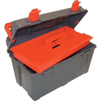 Tool Box, Impact Resistant Plastic, (L) 445mm x (W) 240mm x (H) 220mm