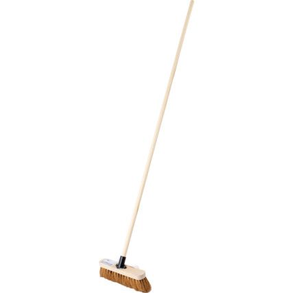 12" Soft Coco Broom with 60" Wooden Handle