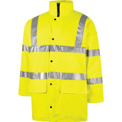 Hi-Vis Breathable Jacket, Small, Yellow, Polyester, EN20471