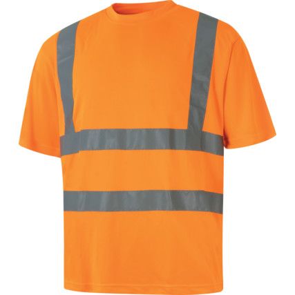 Hi-Vis T-Shirt, 3XL, Orange, Polyester, EN20471