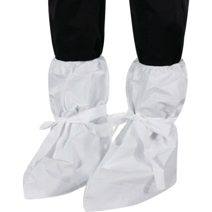 Microporous Overboots, White, Calf Ties, Pack of 50