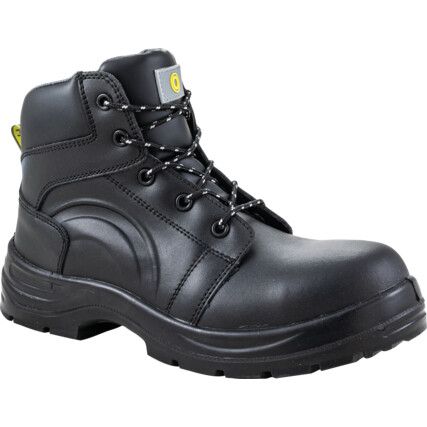 Womens Safety Boots, Size, 3, Black, Leather Upper, S1P