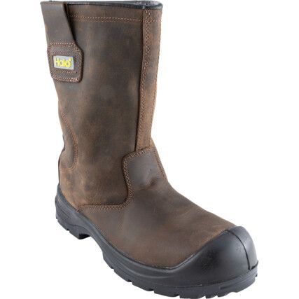 Rigger Boots, Size, 3, Brown, Leather Upper, Steel Toe Cap
