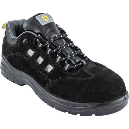 Safety Trainers, Black, Leather Upper, Composite Toe Cap, S1P, Size 3