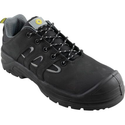Safety Trainers, Black, Leather Upper, Composite Toe Cap, S3, Size 3
